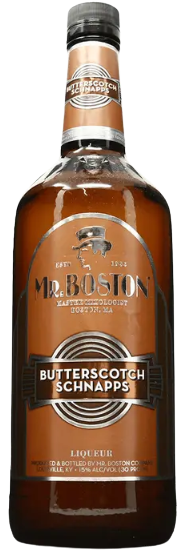 Mr. Boston Butterscotch Schnapps 1 L bottle caramel-flavored liqueur for cocktails and desserts