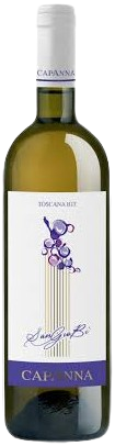Capanna Sangiobi Bianco Toscana IGT 2022 750 ML white wine bottle