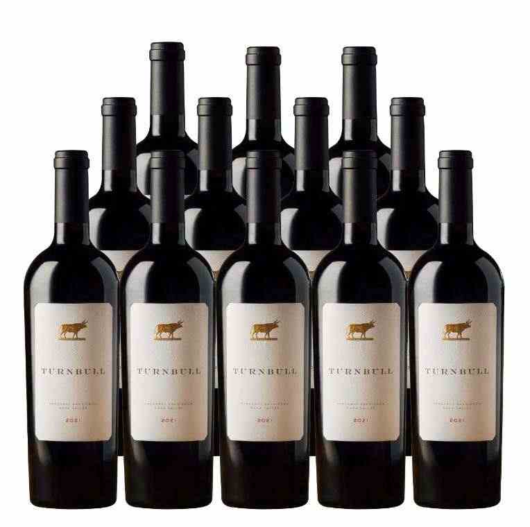 Turnbull Cabernet Sauvignon Estate Grown Napa Valley 2022 wine bottles (12 pack) displaying labels.