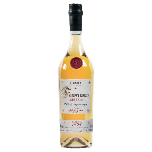 Fuenteseca Reserva 15 Year Old Tequila 750 ML bottle – Richly aged tequila with complex notes of oak, caramel, and agave, ideal for sipping.