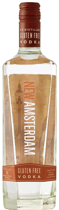 New Amsterdam Gluten-Free Vodka 1.75 L bottle, premium distilled gluten-free vodka with smooth, crisp finish