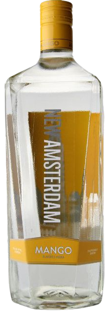 New Amsterdam Mango Flavored Vodka 1L bottle with yellow label and cap