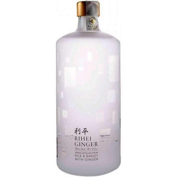 Bottle of Ochiai Rihei Ginger Shochu 750 ML Japanese spirit with ginger infused clear design