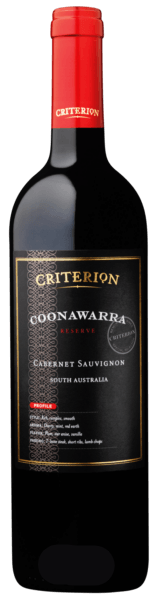 Criterion Coonawarra Reserve Cabernet Sauvignon 750 ML bottle showcasing premium Australian red wine with rich blackberry and oak flavors