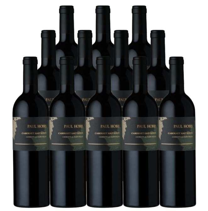 Set of 12 bottles Paul Hobbs Cabernet Sauvignon Coombsville Napa Valley 2020 wine