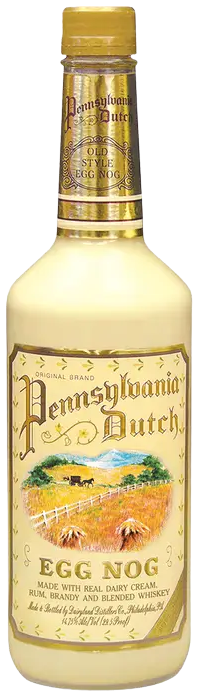 Pennsylvania Dutch Egg Nog Liqueur 750 ML bottle with creamy rich festive liqueur label