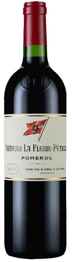 Chateau La Fleur-Petrus 2017, 750 ML bottle with rich red color and iconic label, representing the finesse and quality of Pomerol Bordeaux wines.