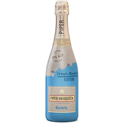 Piper Heidsieck Riviera Champagne 750ml bottle with blue French Riviera edition label