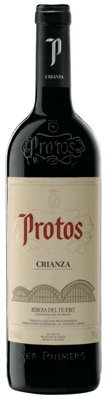 Protos Crianza 750 ML red wine with Spanish label and deep ruby hue. Let me know if you'd like this added to a product listing or continue with another wine!