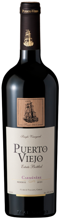 Bottle of Puerto Viejo Carmenere 750 ML red wine