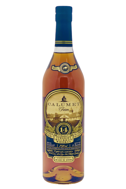 Calumet Farm 14 Year Old Single Rack Black Kentucky Straight Bourbon Whiskey bottle, 750ml.