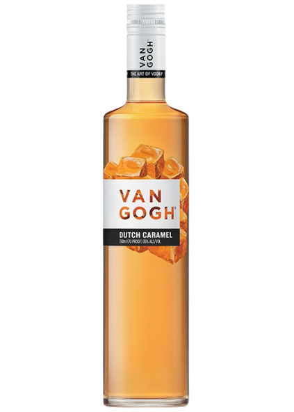 Van Gogh Dutch Caramel Vodka 1L bottle with caramel imagery.