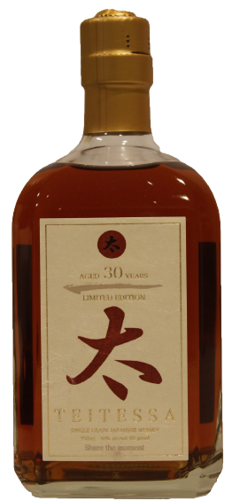 Teitessa 30 Years Old Single Grain Japanese Whisky bottle, limited edition 750 ml.