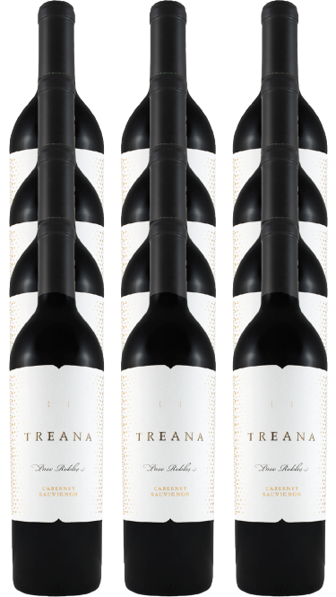Treana Cabernet Sauvignon Paso Robles 2022 12-bottle case, showcasing bold red wine with blackberry and mocha notes.
