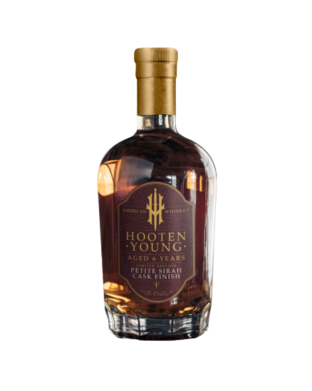 Hooten Young 6 Years Old Petite Sirah Cask Finish American Whiskey 750ML bottle.