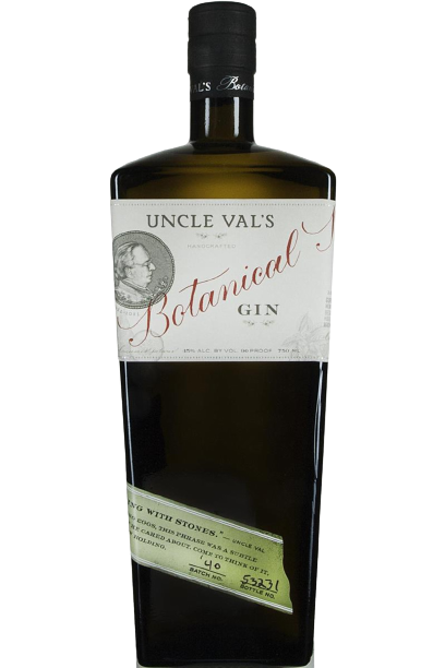Uncle Vals Botanical Gin 750 ML bottle with label design.