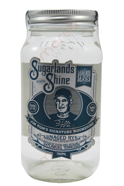 Sugarlands Shine Legends Series Jim Tom's Unaged Rye Moonshine 750 ML bottle.