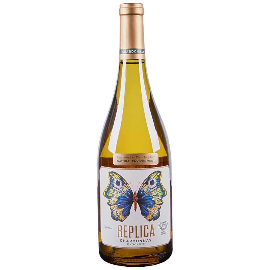Replica Knockoff Chardonnay 750 ML bottle with citrus and oak wine notes