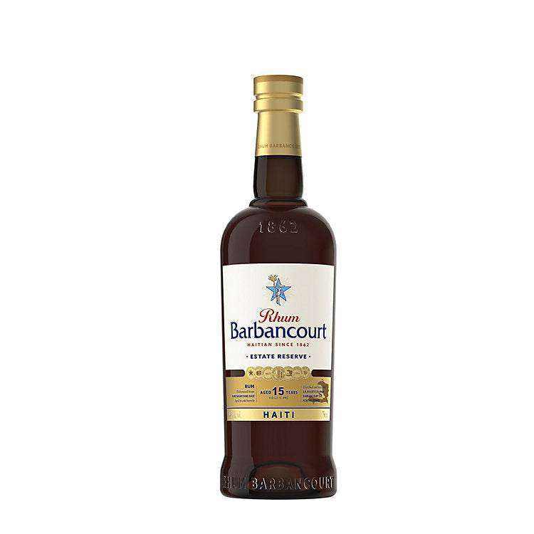 Rhum Barbancourt Aged Rum Estate Reserve 15 Year bottle, highlighting its premium design and craftsmanship.
