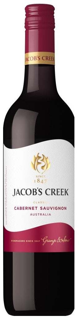Jacob’s Creek Cabernet Sauvignon bottle from South Eastern Australia 750 ML with bold berry and spice flavors