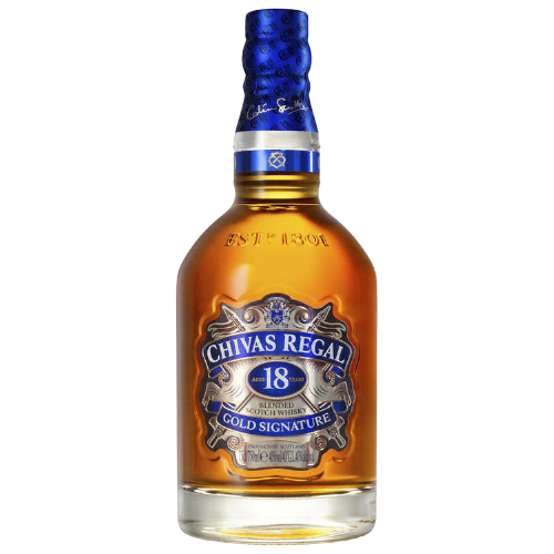 Chivas Regal Blended Scotch Gold Signature 18 Year 1.75 L bottle displayed.