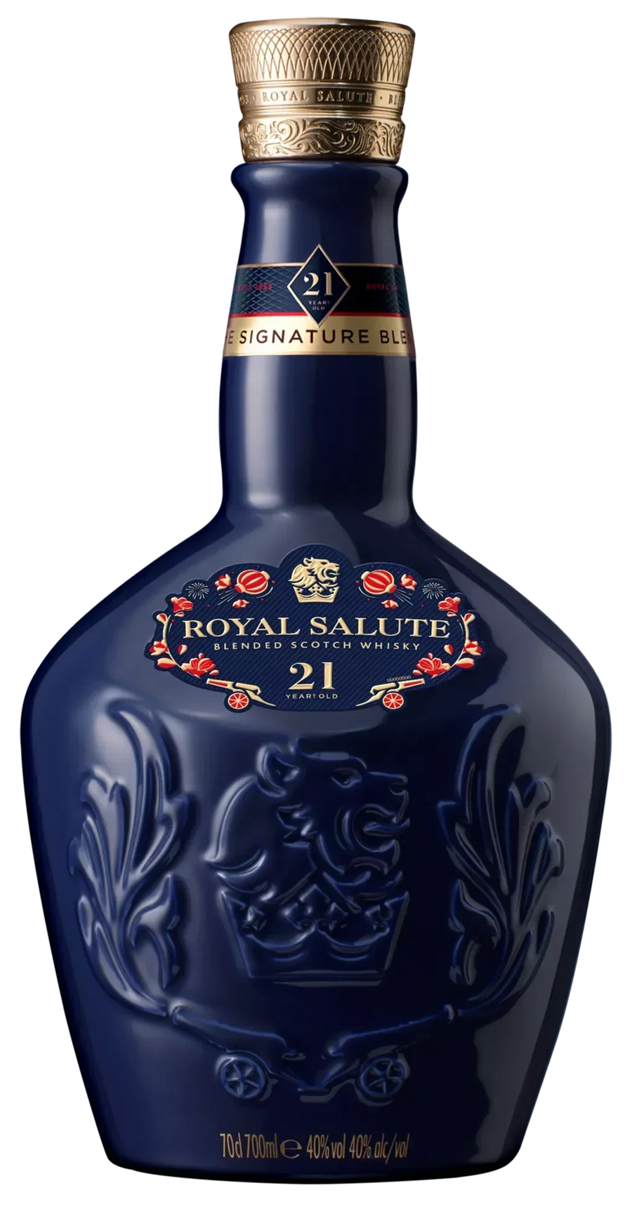 Royal Salute Blended Scotch 21-Year-Old 750ml bottle with elegant porcelain design.