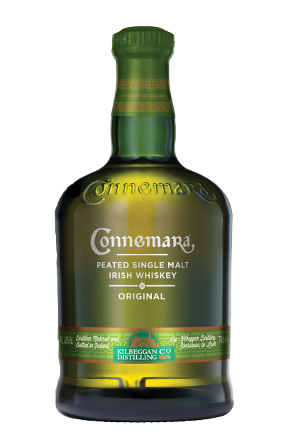Connemara Single Malt Irish Whiskey Peated 750ml bottle with green label and distinct peaty flavor.