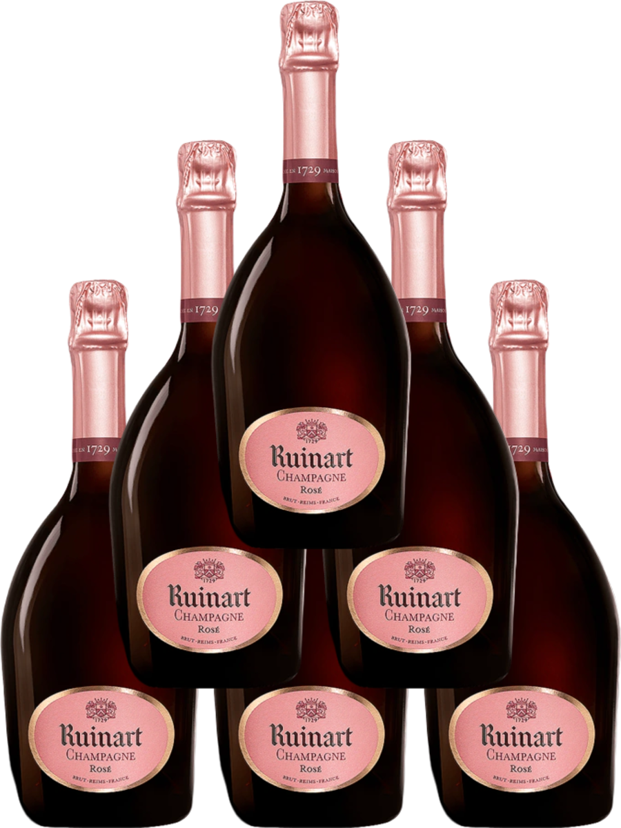 Ruinart Champagne Brut Rose Sparkling Wine 750 ML - 6 Bottle Case