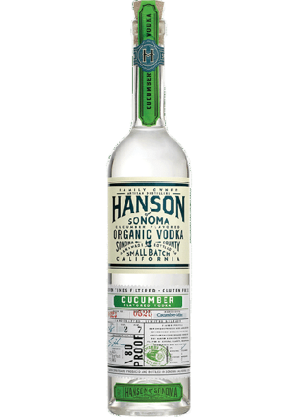 Hanson Of Sonoma Cucumber Flavored Vodka 750 ML bottle with organic label.