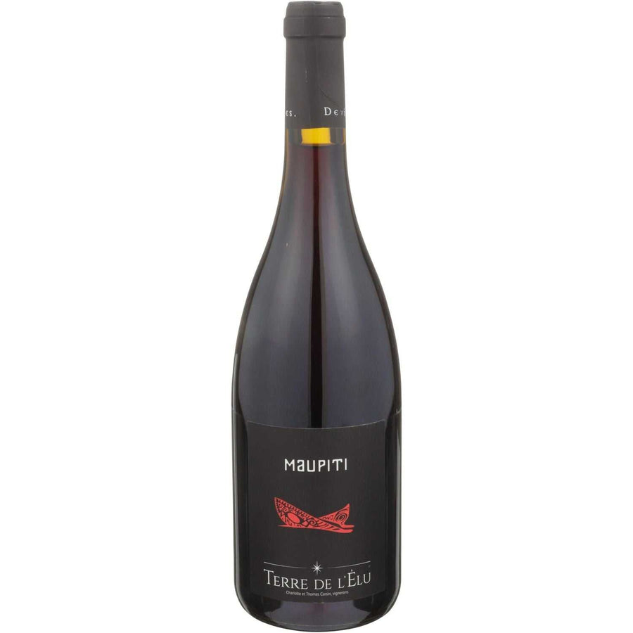 Terre De L'Elu natural red wine bottle from France 2019 vintage with Cabernet Franc, Gamay, and Grolleau blend