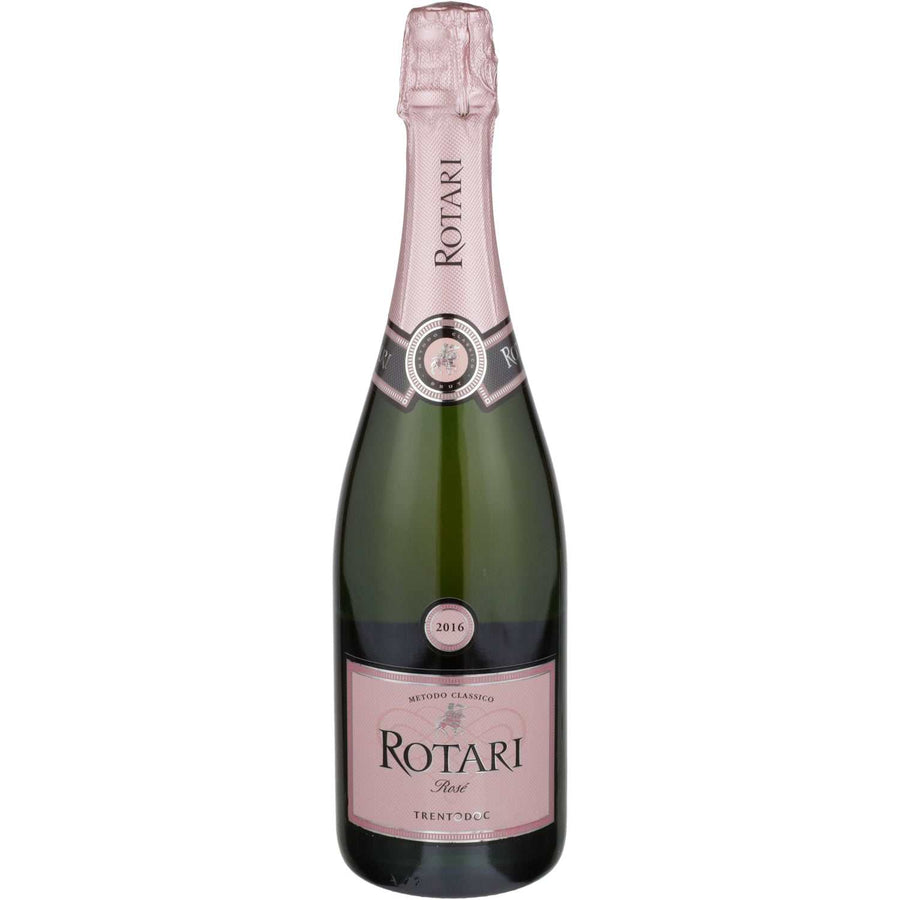 Rotari Trento Brut Rose sparkling wine 750ml bottle with elegant Italian label