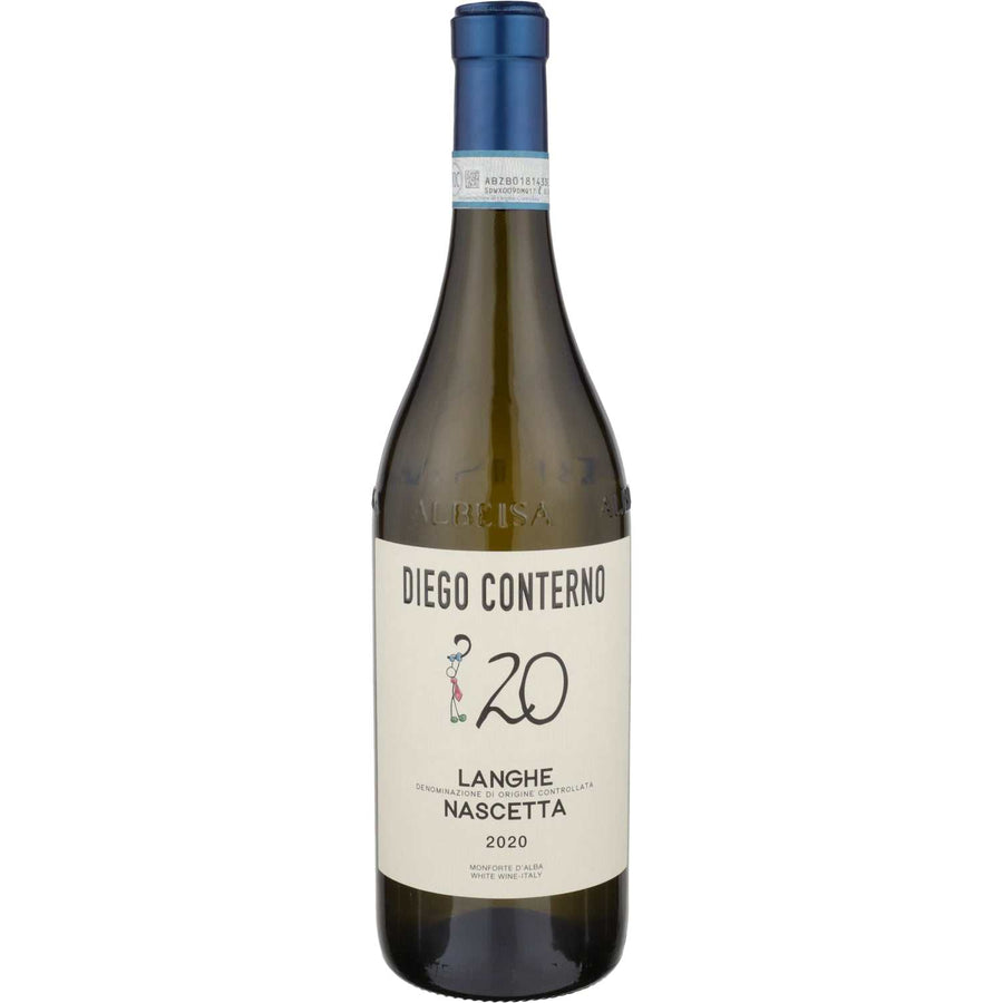 Diego Conterno Nascetta Langhe 2020 white wine bottle from Piedmont with citrus and floral notes