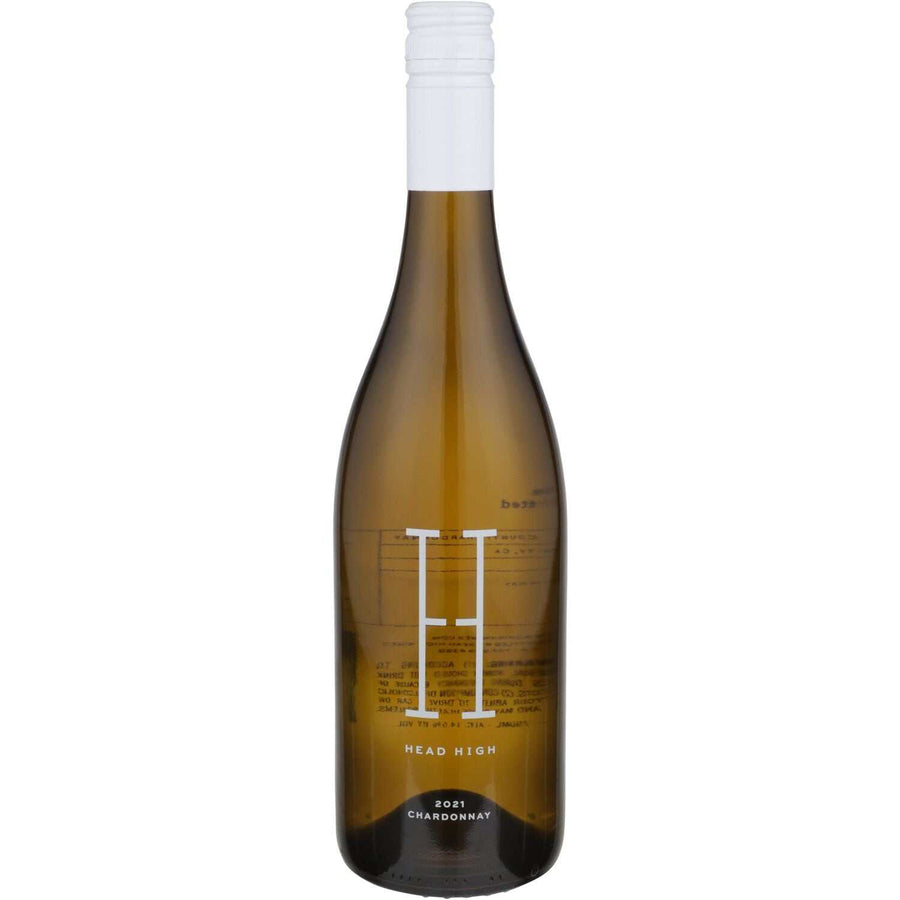 Bottle of Head High Chardonnay Sonoma County 2021 750 ML with citrus and apple notes