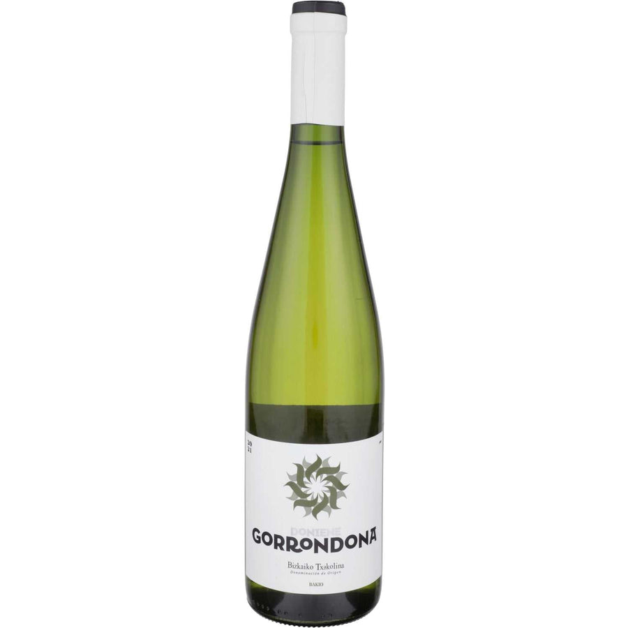 Gorrondona Bizkaiko Txakolina Blanco 2021 white wine bottle showcasing Basque Country’s refreshing citrus and mineral notes