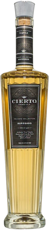 Cierto Reposado Tequila 80 750 ML bottle with premium aged tequila and elegant label design