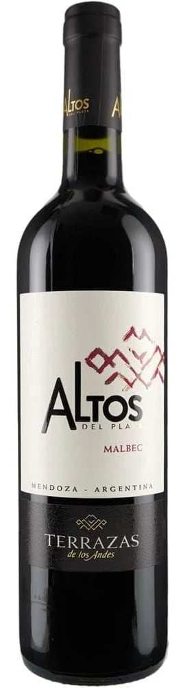 Terrazas De Los Andes Malbec Altos Del Plata Mendoza 2024 750ml bottle showcasing vibrant Argentine Malbec wine from high-altitude Andes vineyards