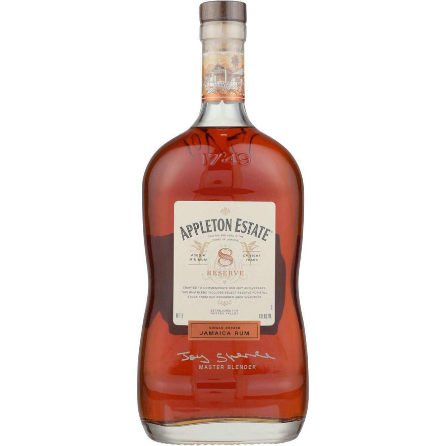 Appleton Estate Aged Rum Reserve 8 Year 1L bottle featuring premium Jamaican rum aged 8 years.