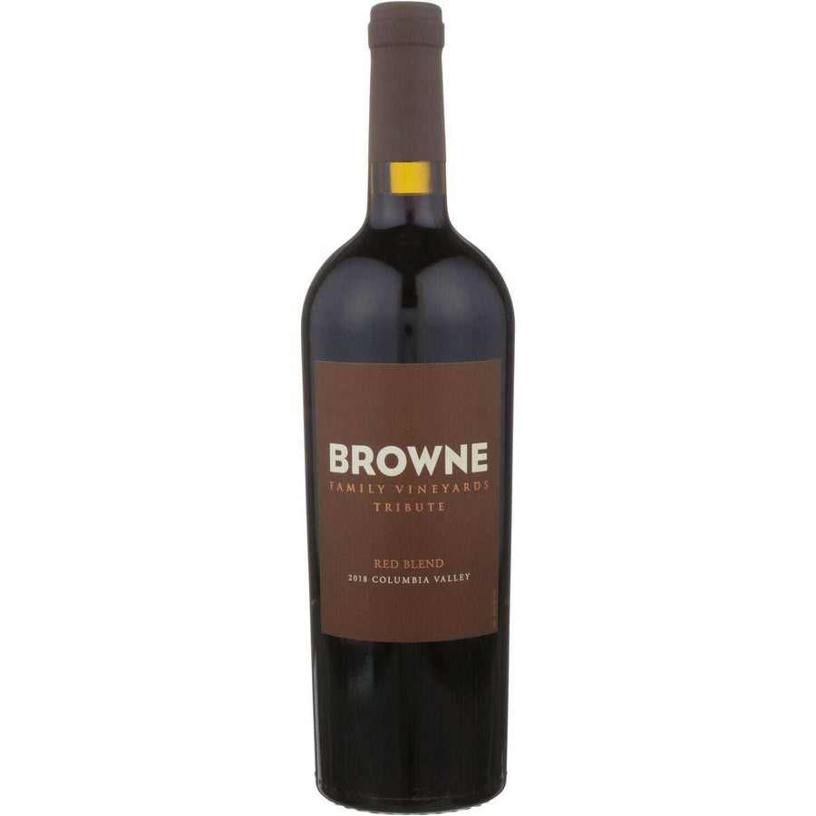 Browne Family Vineyards Red Blend Tribute Columbia Valley 2018 wine bottle.