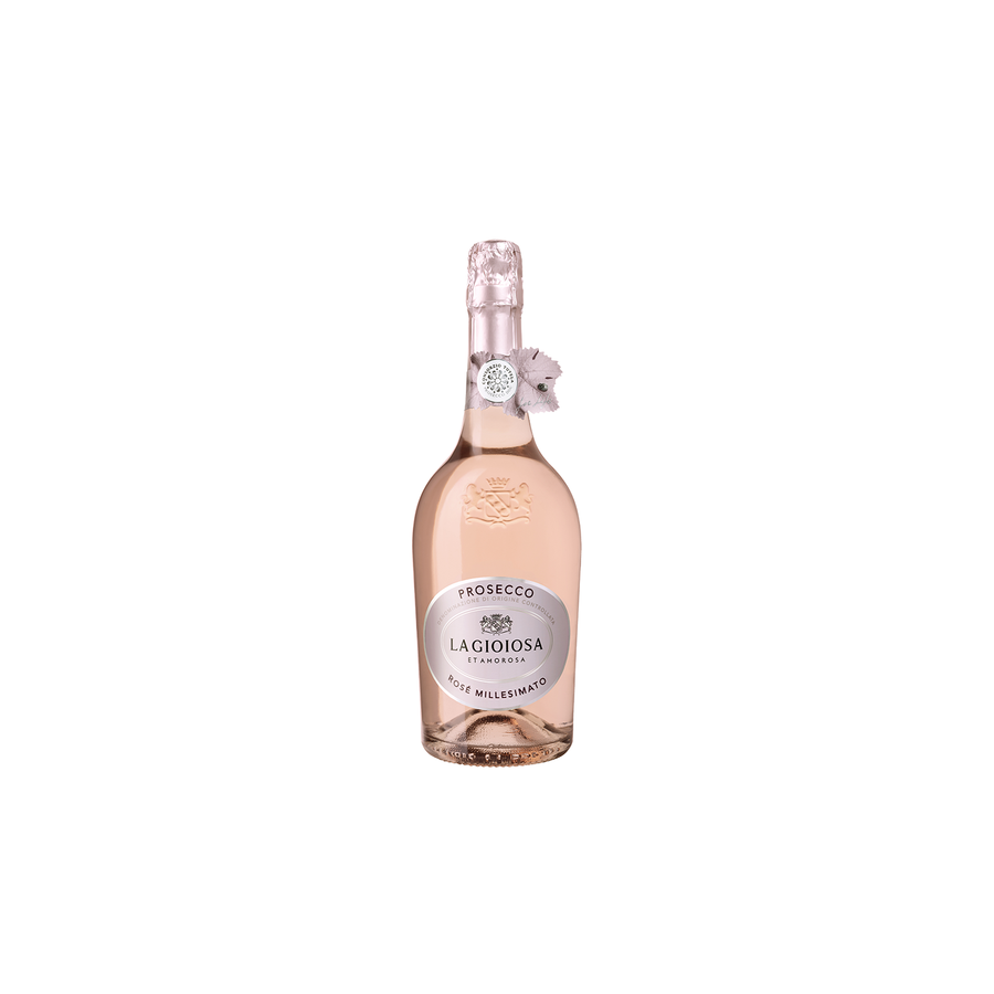 Bottle of La Gioiosa Prosecco Brut Rose Millesimato 750 ML sparkling rosé wine