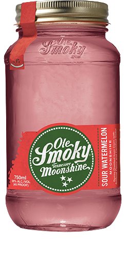 Ole Smoky Sour Watermelon Moonshine 750 ml jar with red label.