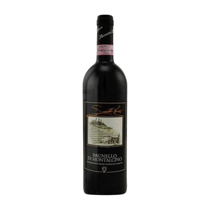 Bottle of Brunello di Montalcino Pertimali Livio Sassetti 2019 Italian red wine 750ml