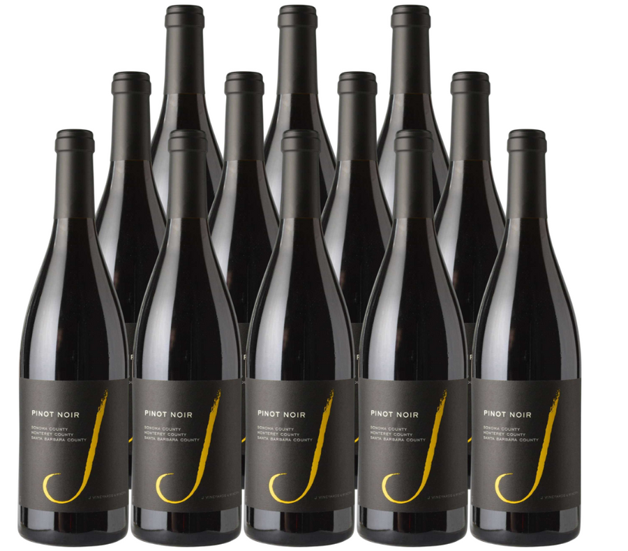 J Vineyards & Winery Pinot Noir 2018 750 ML (12 Bottles)