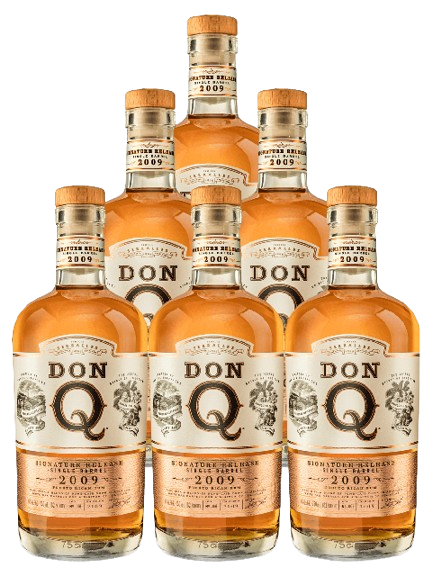 Six bottles of Don Q Signature Release Single Barrel 2009 Aged Rum 750 ML with premium packaging