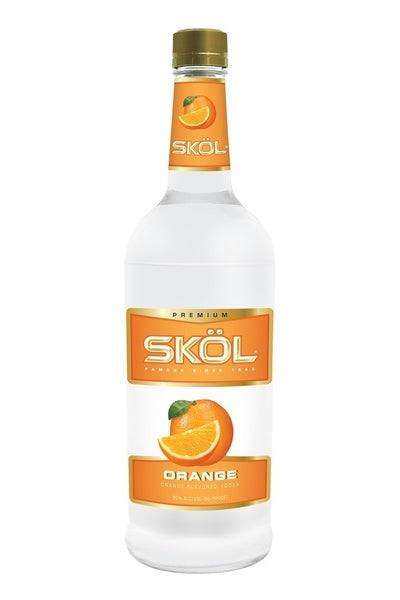 Skol Orange Vodka 1.75L bottle with bright orange label and citrus design