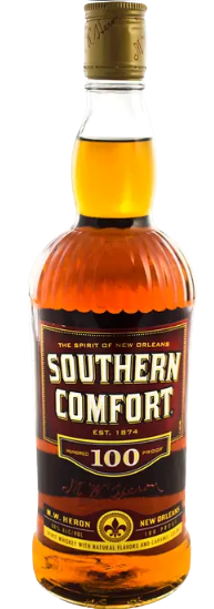 Southern Comfort Whiskey 100 1.75 L bottle with vibrant caramel and fruit accents.
