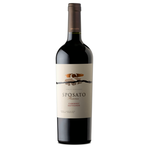 Sposato Family Vineyards Reserve Cabernet Sauvignon 750ml bottle showcasing premium California red wine with balanced dark fruit and oak notes