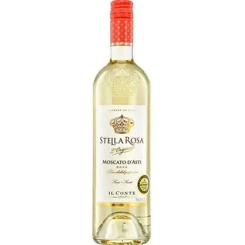 Stella Rosa Moscato d'Asti 750 ML wine bottle with label, semi-sweet and semi-sparkling.