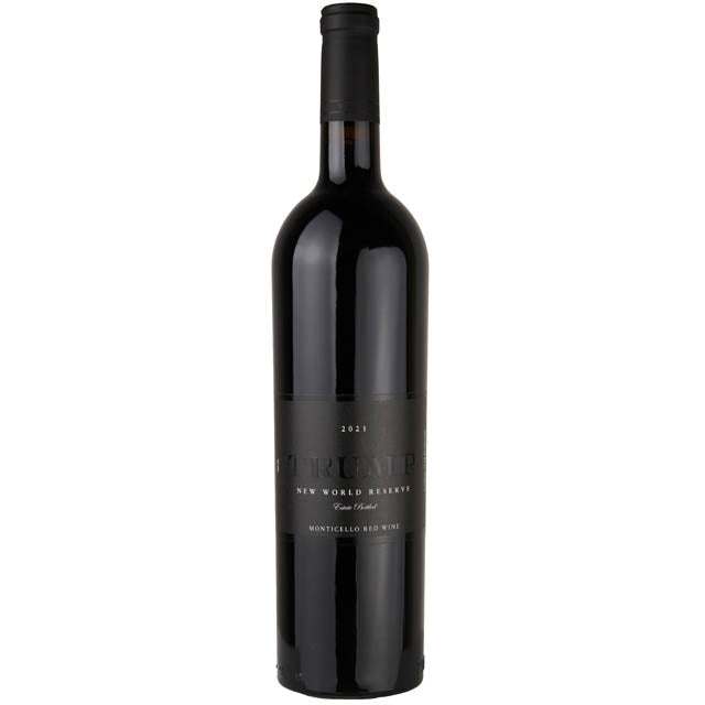 Trump Red Wine New World Reserve Monticello 2021 bottle with rich, bold red blend from Virginia