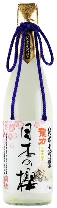 Bottle of Tatsuriki Honda Shoten Nihon No Sakura Gold 720 ML premium sake