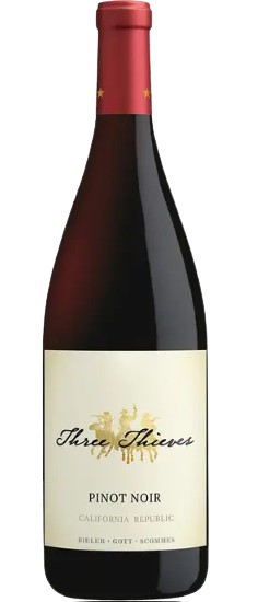 Three Thieves Pinot Noir California 750 ML bottle with cherry and berry flavor notes